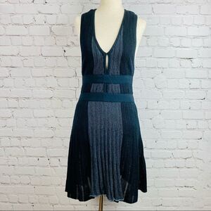 Crochet Knit Black Racerback Ribbed Mini Dress